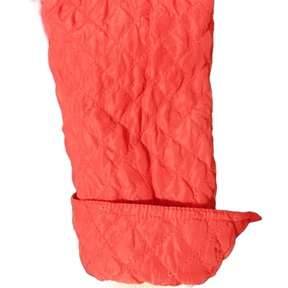 Debra deRoo 100% Silk Red Quilted Zip Jacket Cuffed Sleeves Pockets Size Large - Picture 6 of 11